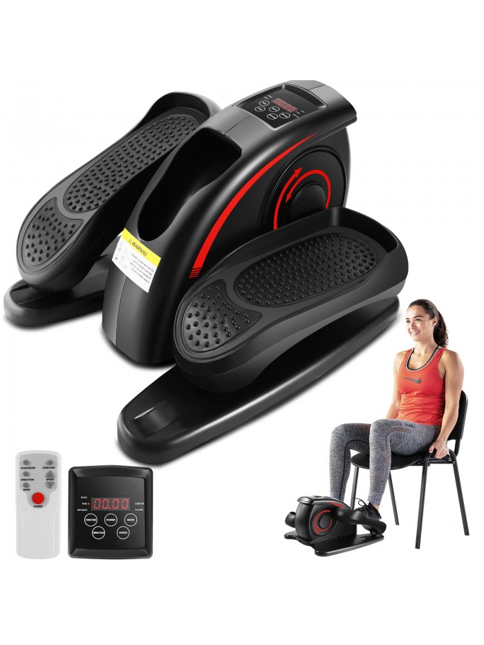 Tikmboex Under Desk Elliptical Pedal Exerciser Seated Elliptical Machines with Remote & Data Monitor, Mini Elliptical Trainer for Home Use, Gifts for Seniors